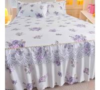 HLTQL Falda De Cama con Volante Faldones De Cama 180x200 Cubre Somier Cubrecanapes Cama Fundas De Colchon(#9,pillowcaseX2)