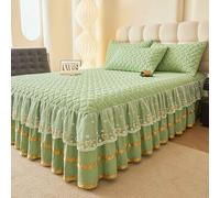 HLTQL Falda De Cama con Volante Faldones De Cama 180x200 Cubre Somier Cubrecanapes Cama Fundas De Colchon(#6,pillowcaseX2)