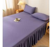 HLTQL Falda De Cama con Volante Faldones De Cama 180x200 Cubrecanapes Cama SáBana De Cama DecoracióN para Single Queen King(#12,200x220cm)