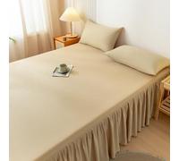 HLTQL Falda De Cama con Volante Faldones De Cama 180x200 Cubrecanapes Cama SáBana De Cama DecoracióN para Single Queen King(#5,120x200cm)