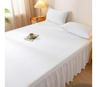 HLTQL Falda De Cama con Volante Faldones De Cama 180x200 Cubrecanapes Cama SáBana De Cama DecoracióN para Single Queen King(#1,150x200cm)