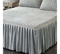 HLTQL Faldones De Cama 180/150/120/200 Falda De Cama con Volante Cubre Somier Cama Cubre Canape para Cama Alta(#3,180x200cm)