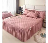 HLTQL Faldones De Cama 180/150/120/200 Falda De Cama con Volante Cubre Somier Cama Cubre Canape para Cama Alta(#3,180x220cm)
