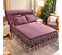 HLTQL Faldones De Cama 180/150/200 Falda De Cama con Volante Cubre Somier Fundas para Colchon para Single Queen King(#9,180x220cm)