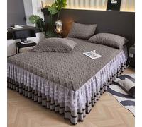 HLTQL Faldones De Cama 180x200 Falda De Cama con Volante Cubre Somier Fundas De Colchon SáBanas Lavables A MáQuina(#2,120x200cm)