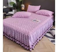 HLTQL Faldones De Cama 180x200 Falda De Cama con Volante Cubre Somier Fundas De Colchon SáBanas Lavables A MáQuina(#8,150x200cm)
