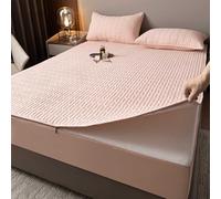 HLTQL Funda De ColchóN con Cremallera Acolchada Funda ColchóN Cremallera Funda Protector Colchon SáBana Bajera Transpirable Lavable CubrecolchóN (#Pink,120x200+15cm)