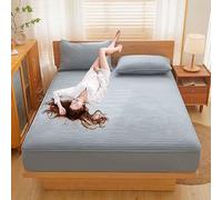 HLTQL Funda De Colchon Protector Colchon Sábana Bajera Acolchada De Soja, De Una Sola Pieza, Gruesa, Antideslizante, Antipolvo, Protector De Colchón.(01,180X200cm)