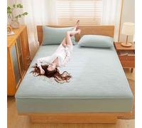 HLTQL Funda De Colchon Protector Colchon Sábana Bajera Acolchada De Soja, De Una Sola Pieza, Gruesa, Antideslizante, Antipolvo, Protector De Colchón.(03,200X220cm)