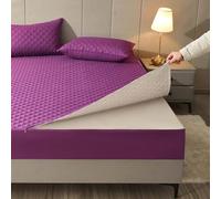 HLTQL Funda Protector Colchon con Cremallera Impermeable Funda ColchóN Cremallera 150x200 Funda De ColchóN con Cremallera Acolchada(#8,160x200+15cm)