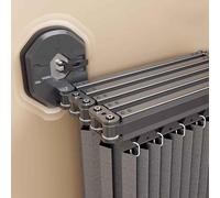 HLTQL Juego de Cortina de Ducha con Barra Plegable Cortina de Ducha Plegable de Lino, Cortina de Ducha Moderna Resistente al Agua Barra de Ducha Ajustable(A,(138-180)*180cm)