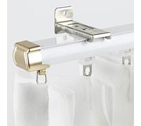 HLTQL Riel Cortina Techo Aluminio 3/2/1 Metros Rieles para Cortinas De Techo Manual Barra Divisora De HabitacióN De Techo para Teatro Y Oficina(Side Mount-1,220cm)