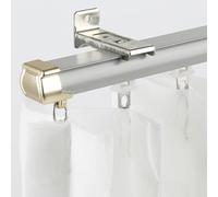 HLTQL Riel Cortina Techo Aluminio 3/2/1 Metros Rieles para Cortinas De Techo Manual Barra Divisora De HabitacióN De Techo para Teatro Y Oficina(Side Mount-4,260cm)