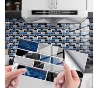 HLTQL Salpicadero Cocina PVC Revestimiento Pared Adhesivo Azulejos Adhesivos Cocina Pared Baldosas Adhesivas Pared Piedra Pegatinas Decorativas para Azulejos De Cocina(#10,24pcs)