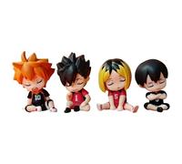 HLUONGTN Anime Figura Haikyuu Figura Set Hinata Shōyō/Kageyama Tobio Anime Character Model Pvc Sentado Pose Mini Figura