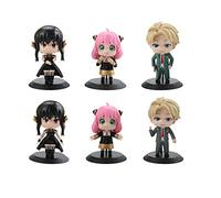 HLUONGTN Figura Anime,Figura Familia Spy X, 6 Piezas Figura Anime Familia Spy X Estatua, 10Cm/3.9Inch Q Versyor Forger/Anya Forger/Loid Forger Jugueteccionable