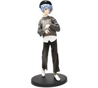 HLUONGTN Figura de Rei Ayanami, de Pie, con Boina, Pcorto, Figuras de Anime de Rei Ayanami, 24 cm/Blue