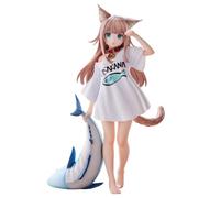 HLUONGTN Kinako Anime Figura 21Cm Cute Cat Girl Stand And Take The Fish Personaje Estatuaccionable Modpvc Figuras/Type B/21Cm