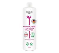 HLV - Champú de protección de color 1 L para cabellos con mechas, teñidos y teñidos con queratina y magnolia, vegano, champú de color, champú suave, champú para el cuidado del cabello para mujeres y