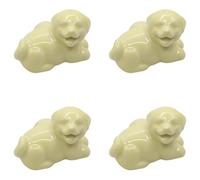 HLXDECO 4 tiradores coloridos esmaltados para tocador, habitación de niños y muebles de guardería, accesorios decorativos de cerámica para cajones de perros, lindo mango de armario de un solo agujero