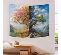 HLXZMCVBT Árbol bicolor Estampado 3D Tapices Decoración De Pared Estética Tapiz De Pared Paño De Pared Para Decoración De Habitaciones Tapiz 130cmx150cm