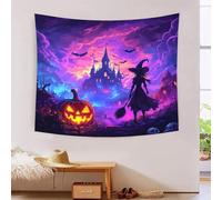 HLXZMCVBT Bruja de Halloween Estampado 3D Tapices Decoración De Pared Estética Tapiz De Pared Paño De Pared Para Decoración De Habitaciones Tapiz 70cmx100cm