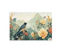 HLXZMCVBT Flores y pájaros Impresión Contemporánea Pintura ， Cuadros Decoracion Salon，Moderna Pintura Lienzos Decorativos Cuadros，Decorativos Salon Dormitorio 16x24inch(40x60cm)