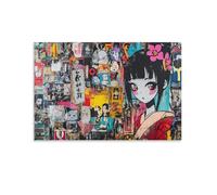 HLXZMCVBT Japanese Graffiti Impresión Contemporánea Pintura ，Girl Comics Moderna Pintura Lienzos Decorativos Cuadros，Decorativos Salón Dormitorio Comedor Oficina 20x30inch(50x75cm)