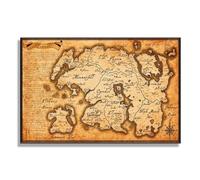 HLYEHDIAD - Lienzo decorativo grande con diseño de mapa de ancianos vintage, diseño de mapa de Skyrim, para decoración del hogar, sala de estar, sin marco, 50 x 70 cm