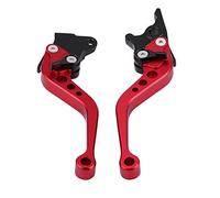 Hlyjon motocicleta 2 unidades 22mm 7/8" CNC aluminio embrague tambor freno palanca manija piezas de repuesto ajuste universal (rojo)