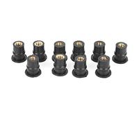 Hlyjoon 10pcs M5 caucho pozo nueces de 5 mm/0,2 In métrica motocicleta parabrisas pernos Wellnut reemplazo Accesorios adecuado para motocicletas