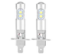Hlyjoon 2 Pcs H1 LED Faros para Coche 12-28V 6000K Luces Altas/Bajas 100W 1800LM Luz Antiniebla Delanteros Bombillas Luces Lámparas Blanco Kits de Conversión Universal