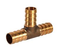 Hlyjoon Conector de manguera Latón macizo Pieza en T 3 vías Conector de manguera para aire comprimido Aceite Tubo de gas Conector de manguera(12mm)