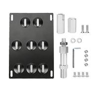 Hlyjoon Gancho de remolque Soporte de montaje de la placa de matrícula Parachoques delantero del automóvil Reubicación del orificio de remolque 8 agujeros Soporte de soporte ajustable Sin taladro