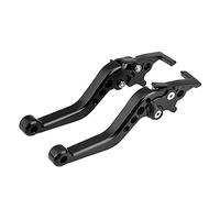 Hlyjoon Palancas de freno de motocicleta, 1 par de aleación de aluminio CNC Modificación de scooter de motocicleta Palanca de freno de disco doble Palanca de embrague de freno de disco doble(Negro)