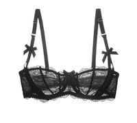 HLYLDL Sujetador Bralette Bralette de Encaje Balconette de Encaje de Talla Grande para Mujer Sujetadores con Aros Transparentes