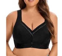 HLYLDL Sujetadores con Cierre de botón Delantero para Mujer Conveniente Encaje inalámbrico sin Costuras Comodidad Post quirúrgica Mastectomía de Talla Grande Sujetador