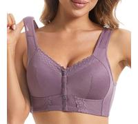 HLYLDL Sujetadores con Cierre de botón Delantero para Mujer Conveniente Encaje inalámbrico sin Costuras Comodidad Post quirúrgica Mastectomía de Talla Grande Sujetador