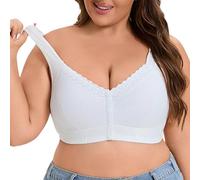 HLYLDL Sujetadores con Cierre de botón Delantero para Mujer Conveniente Encaje inalámbrico sin Costuras Comodidad Post quirúrgica Mastectomía de Talla Grande Sujetador