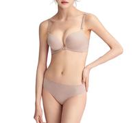 HLYLDL Sujetadores con Cierre Frontal para Mujer Tirantes Finos Cómodo Halter sin Espalda Tirantes Convertibles multivía Sujetador Halter