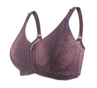 HLYLDL Sujetadores para Mujeres Mayores Sujetador Deportivo con Cremallera Delantera Talla Grande Sujetador de algodón sin Aros Camiseta de Cobertura Total Sujetador Moldeador