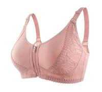 HLYLDL Sujetadores para Mujeres Mayores Sujetador Deportivo con Cremallera Delantera Talla Grande Sujetador de algodón sin Aros Camiseta de Cobertura Total Sujetador Moldeador
