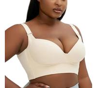 HLYLDL Talla Grande para Mujer Sujetador cómodo Push up sin Costuras Bralette Ajustable con Aros Cruzados en la Espalda Sujetadores de Todos los días