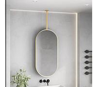 HLYT-0909 Oval Hogar Vanity Maquillaje Mirror Espejo Decorativo Creativo, con Marco de Metal y Techo Colgado de Espejo de Vidrio de Pared para baño de baño - Oro (Size : 40cmx60cm)