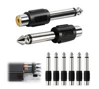 HLziy 6 adaptadores de audio jack de 6,35 mm macho a RCA hembra, adaptador jack RCA, conector mono de 6,35 mm a Chinch compatible con cine en casa, cámaras y auriculares