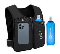 HMAKGG Chaleco Running con Botellas 470 ml, Chaleco Hidratacion Trail Running Hombre/Mujer, Cinturón Ajustable, 156g Ligero Transpirable, Mochila Hidratacion para Senderismo, Maratón
