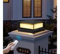HMAKGG Farola Solar Exterior, LED Luz Solar Exterior Jardin con Control Remoto, 5400mAh & 3 Colores, 800LM, IP65 Poste Luces Jardin Sobremuro de Aluminio para Patio Caminos, Negro