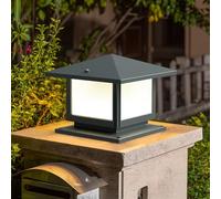 HMAKGG Farolas Exterior Jardin, 12W LED Lampara Sobremuro Exterior, 3000K/4000K/6000K, E27 Poste Luz de Aluminio, IP45 Balizas Jardin para Camino Terraza Patio Deco, Gris