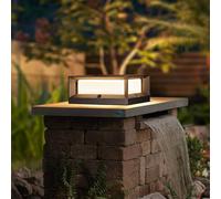 HMAKGG Farolas Exterior Jardin, Luces Exterior Sobremuro, 15W LED Luces Jardin Poste de Aluminio, 3000K Blanco Cálido, IP65 Farol Sobremuro Exteriores para Patio Caminos Terraza, Negro