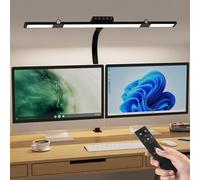 HMAKGG Lámpara de Escritorio con Abrazadera, 3 Cabeza Flexo LED Escritorio Dimmable con Remoto y Táctil, 5 Modos de Luz y 5 Niveles, 24W 70CM Lámpara Mesa Potente para Oficina, Estudiar, Trabajo